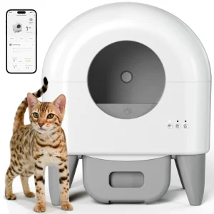 Self-Cleaning Automatic Cat Litter Box, White