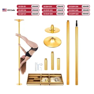 45mm Adjustable Pole for Home Workouts(Gold)