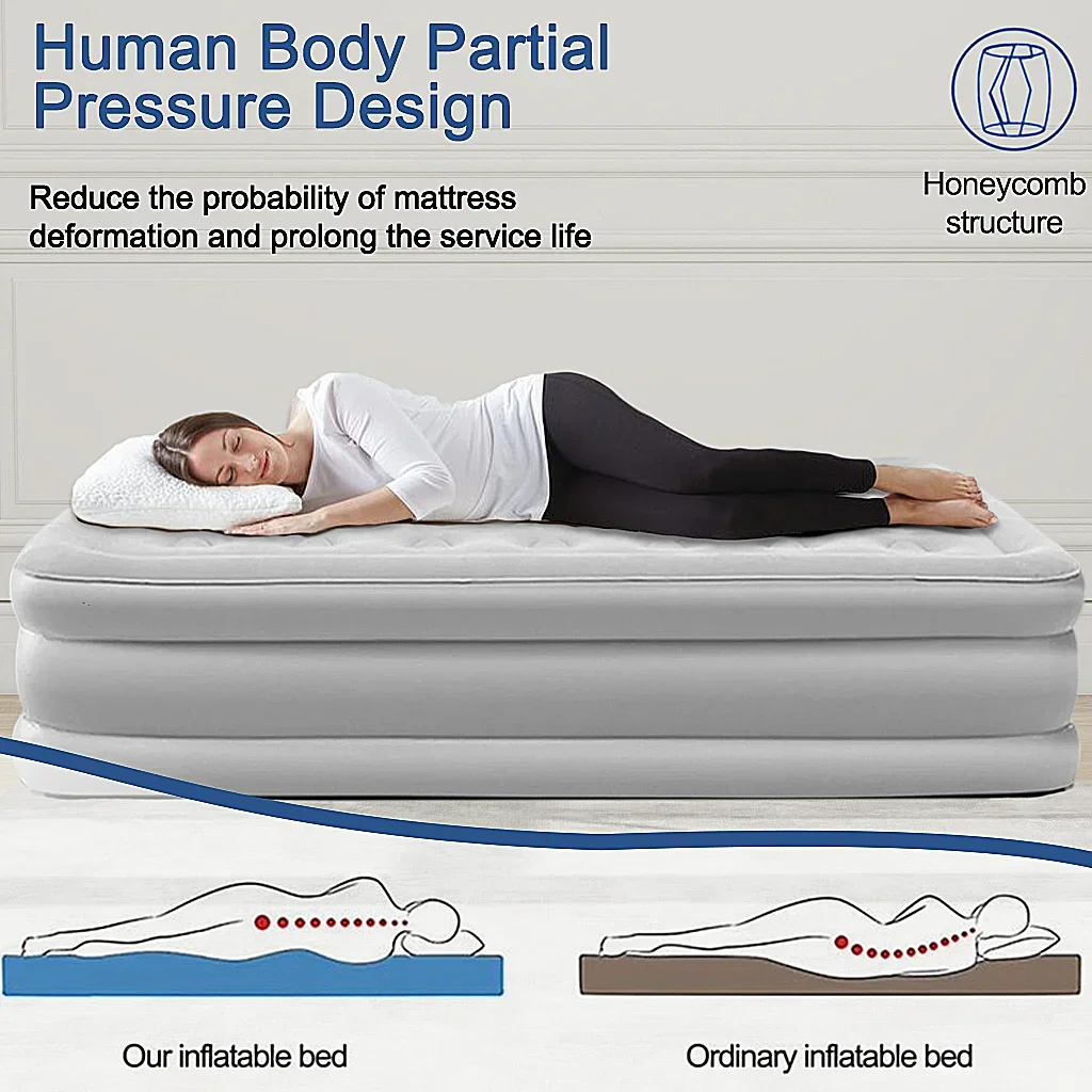 2 Person Built-In Pump Indoor Outdoor Lazy Sleeping Mat - Image 3