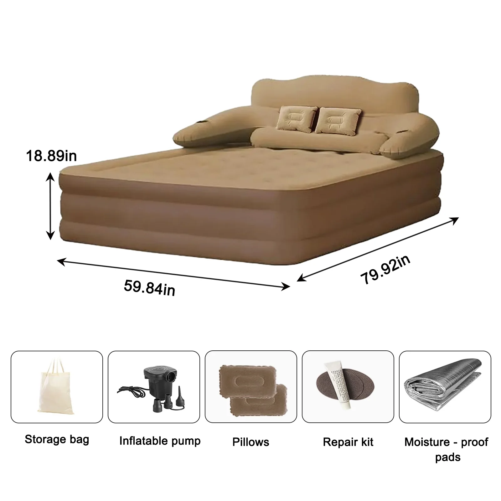 2 Person Built-In Pump Indoor Outdoor Lazy Sleeping Mat - Image 7