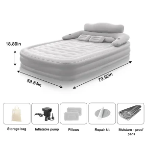 2 Person Built-In Pump Indoor Outdoor Lazy Sleeping Mat - Thumbnail Image 6