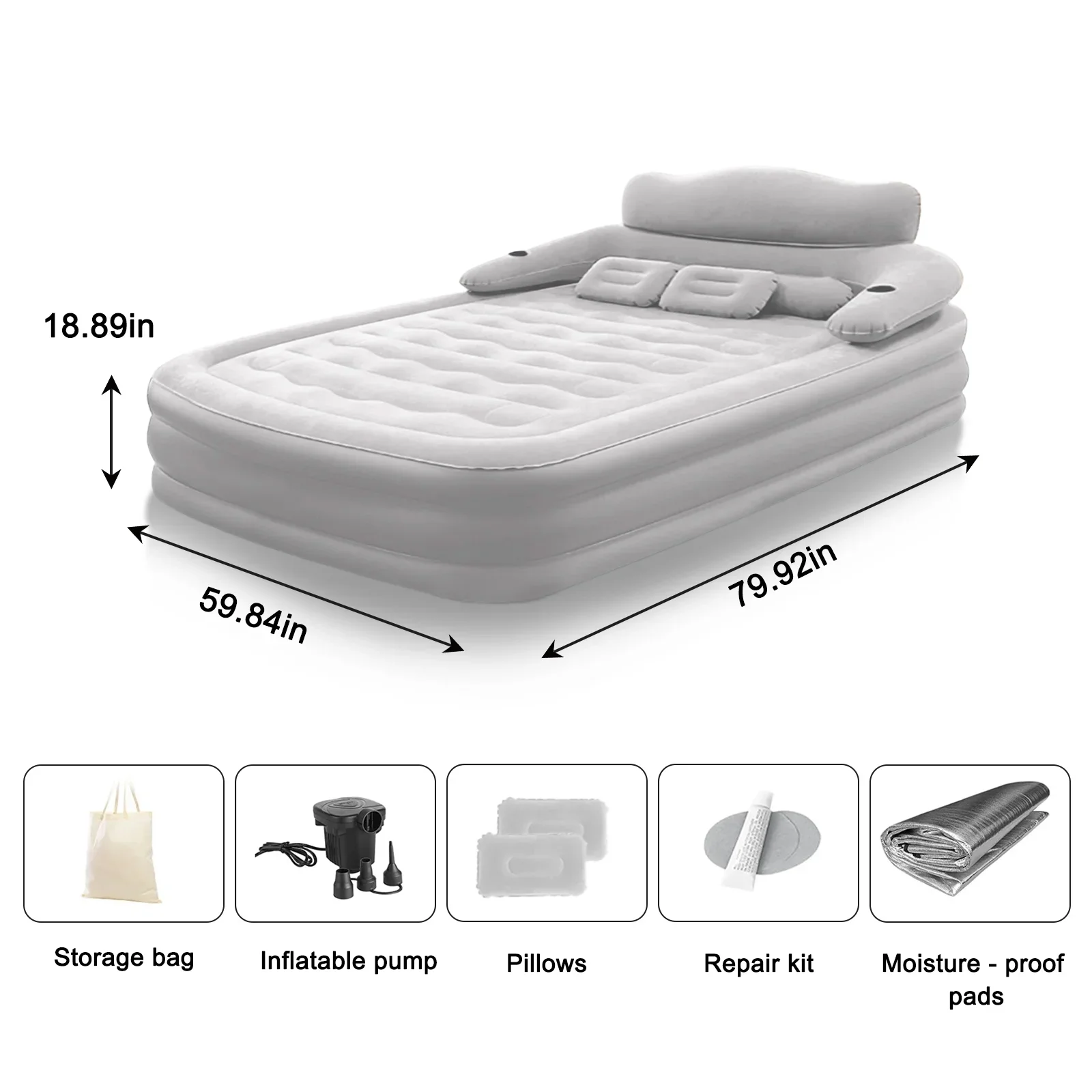 2 Person Built-In Pump Indoor Outdoor Lazy Sleeping Mat - Image 6