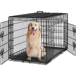 Collapsible Metal Kennel with Removable Tray for Dogs