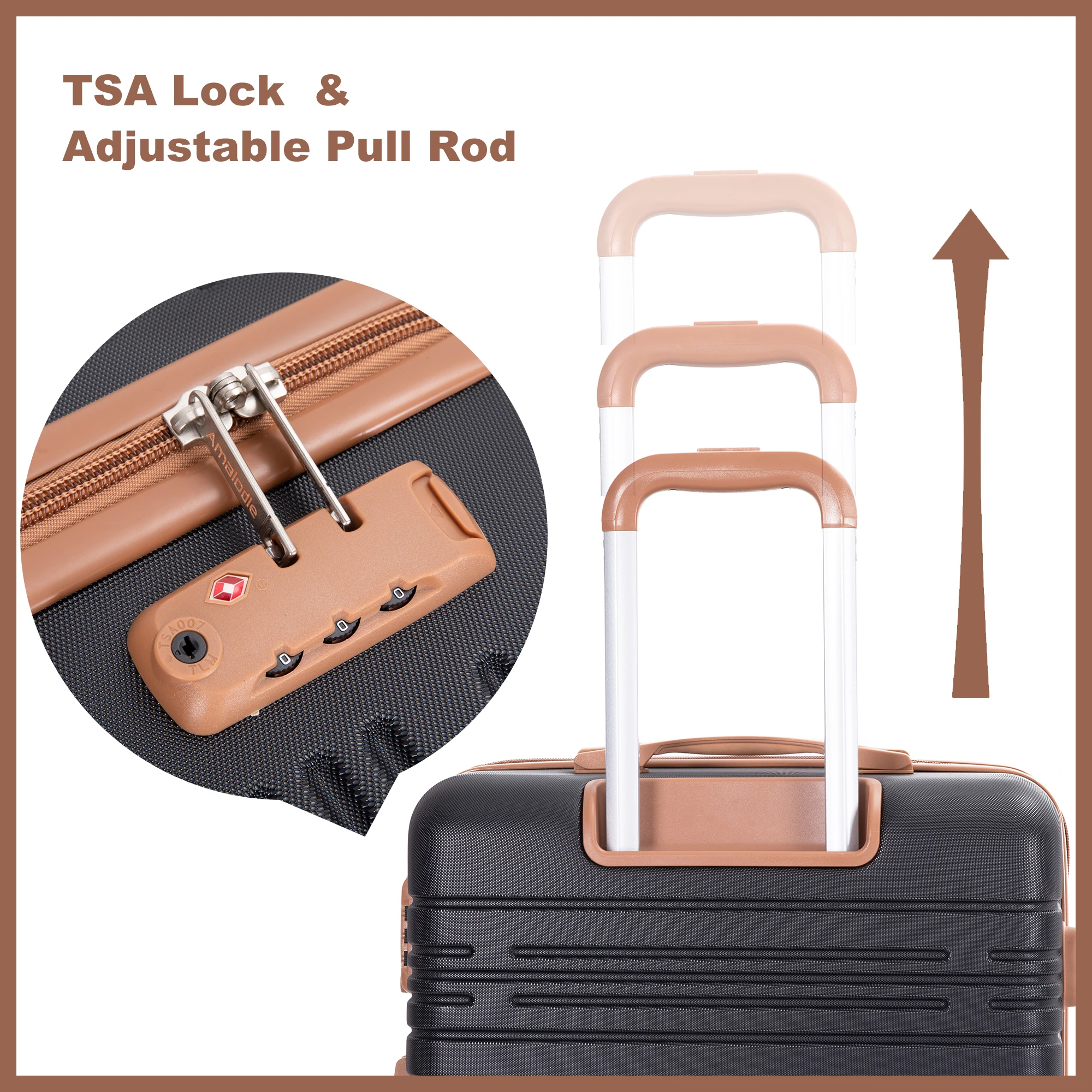 Luggage Sets 4 Piece,Suitcases with Double Spinner Wheels - Image 5
