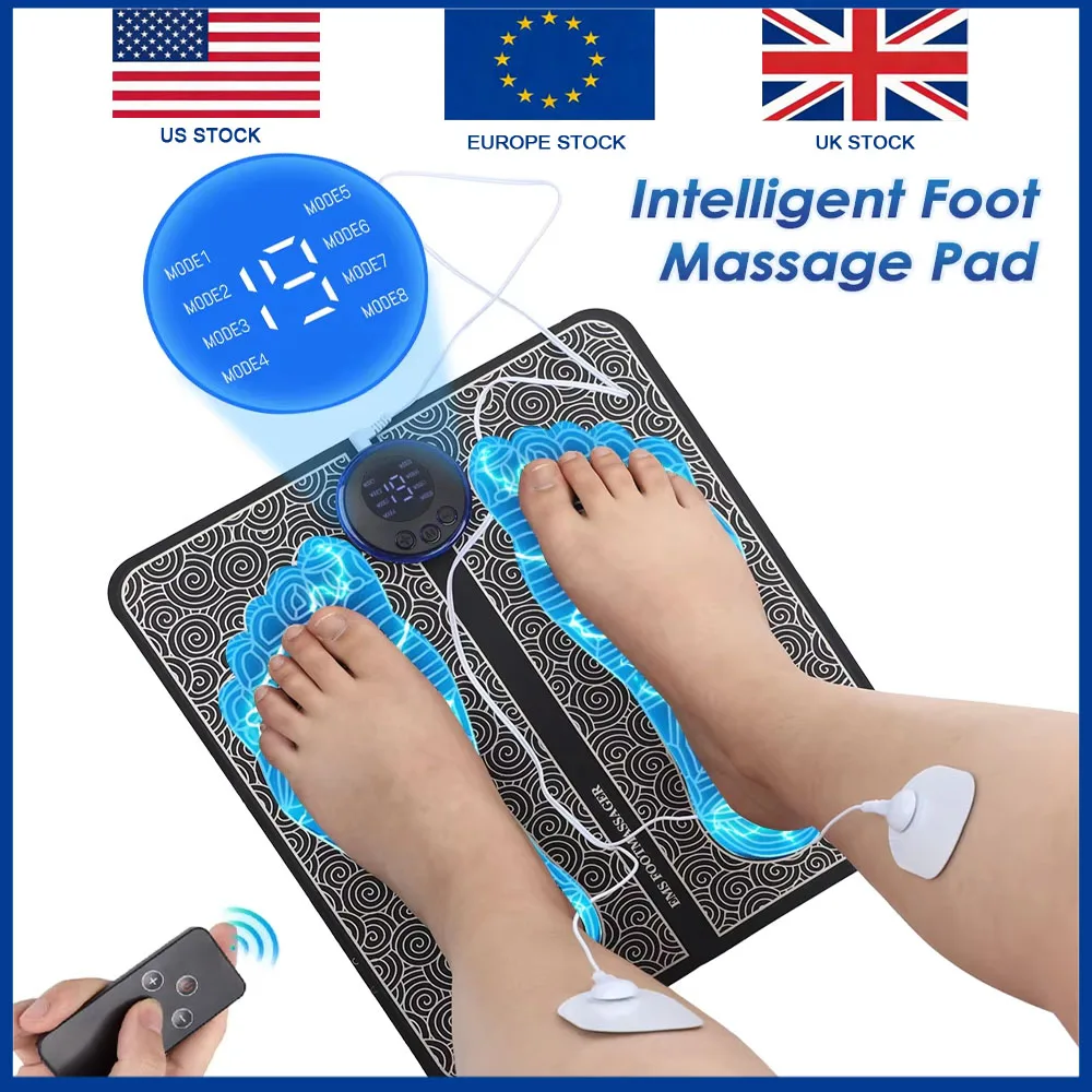 Smart EMS Foot Massger 8 Modes 19 Level Foot Massager Pad Blood Circulation - Image 2