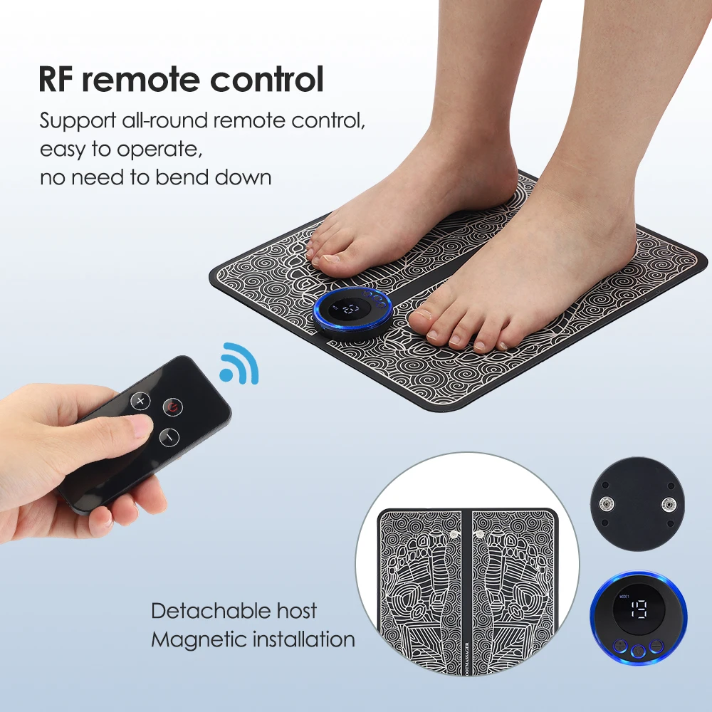 Smart EMS Foot Massger 8 Modes 19 Level Foot Massager Pad Blood Circulation - Image 5