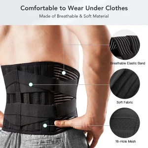 Breathable Anti-skid Spine Lumbar Support Belt - Thumbnail Image 6