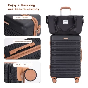 Luggage Sets 4 Piece,Suitcases with Double Spinner Wheels - Thumbnail Image 3