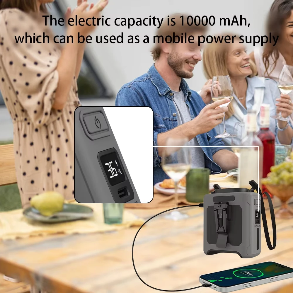 USB Rechargeable Waist Clip Fan Mobile Power for Outdoor - Image 3