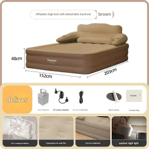 2 Person Built-In Pump Indoor Outdoor Lazy Sleeping Mat - Thumbnail Image 9