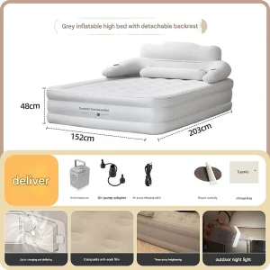 2 Person Built-In Pump Indoor Outdoor Lazy Sleeping Mat - Thumbnail Image 10