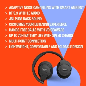 Wireless Over-Ear Headphones, Adaptive Noise Cancelling - Thumbnail Image 5