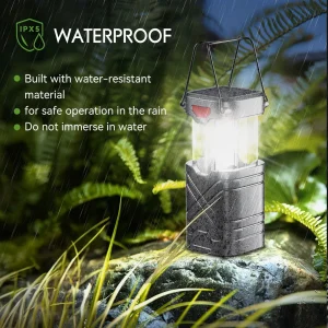 Solar Camping Lantern 2/4-Pack, Rechargeable LED with Flashlight, USB-C & Solar Powered - Thumbnail Image 2