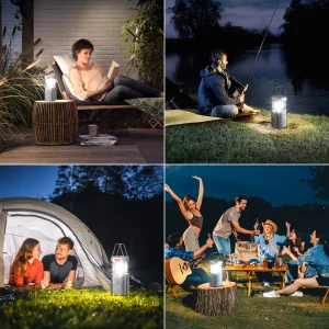 Solar Camping Lantern 2/4-Pack, Rechargeable LED with Flashlight, USB-C & Solar Powered - Thumbnail Image 6