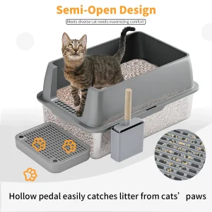 Extra Large for Big Cats Kitty Metal Litter Pan Tray High Wall Sides - Thumbnail Image 5
