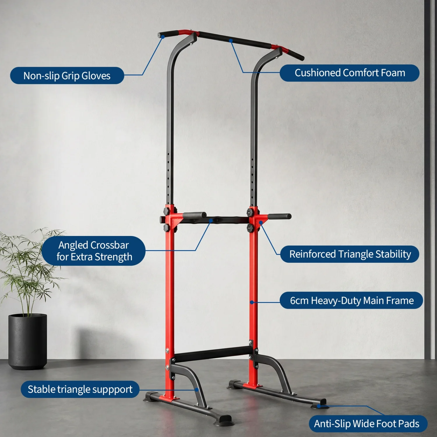 Power Tower Pull Up Dip Station Heavy Duty Steel Frame, Multi-Function Home Gym - Image 5