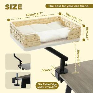 Cats Hammock for Table, Soft Cat Bed for Desk - Thumbnail Image 10