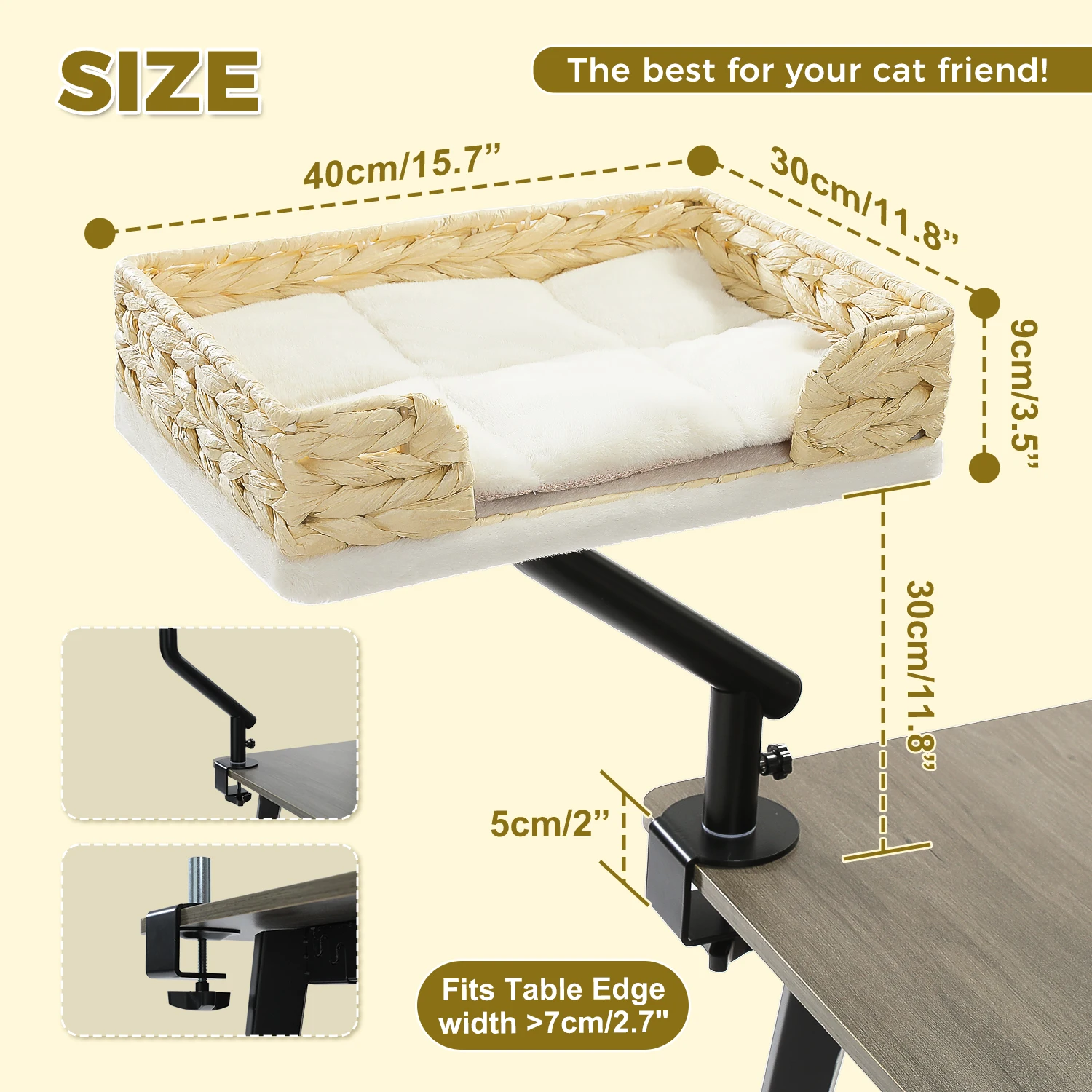 Cats Hammock for Table, Soft Cat Bed for Desk - Image 10