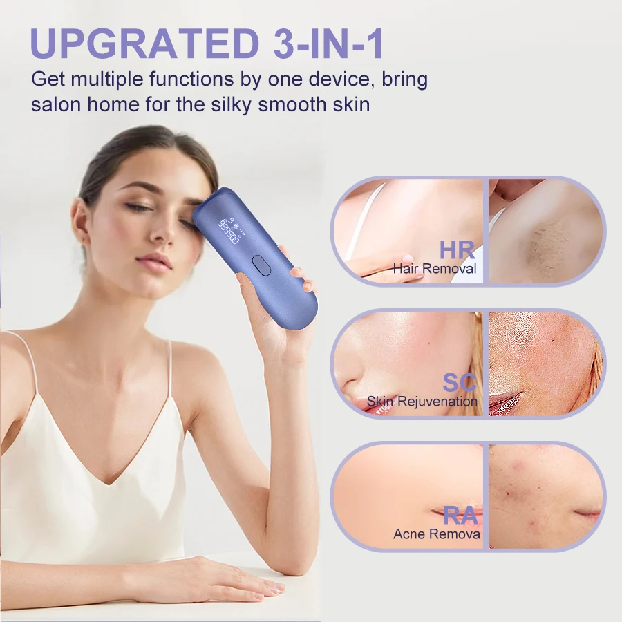 3in1 Portable Laser Hair Removal for Women Permanent Bikini Trimmer - Image 2