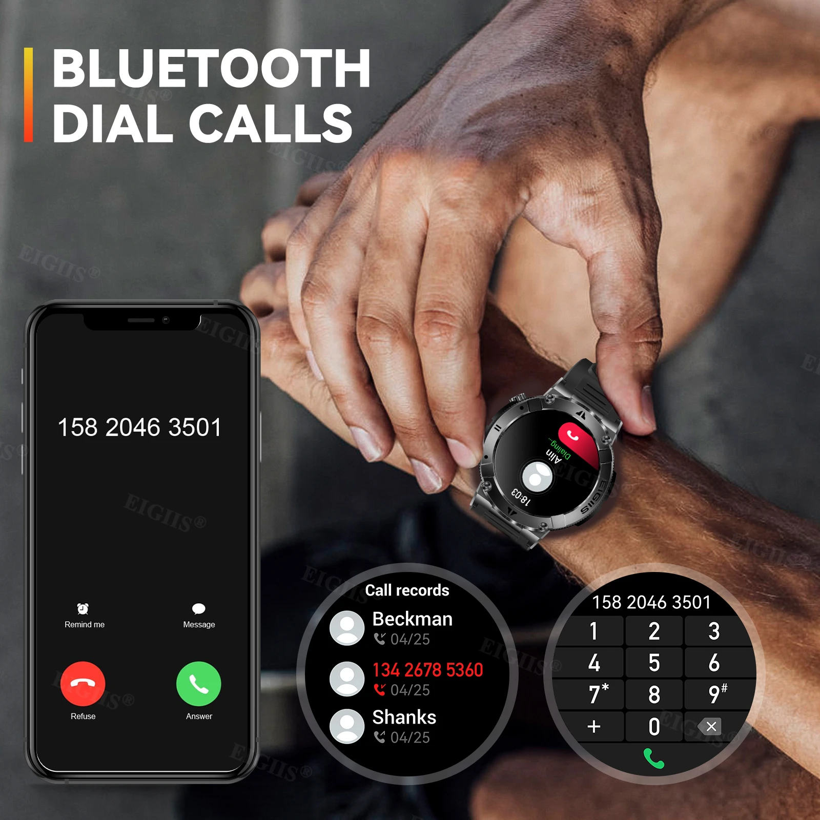 Sport Fitness Health Monitor Custom Dial Waterproof Smartwatch - Image 3