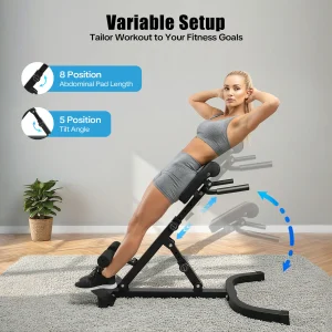 Back Extension Steel Frame Home Gym Fitness Equipment for Full Body Muscle Training - Thumbnail Image 3