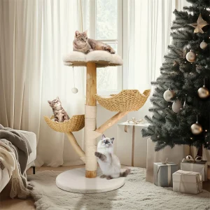 Cat Furniture Climbing Tree Solid Wood Activity Center with Scratching Post