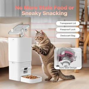 7L Smart Automatic Pet Feeder with HD Camera Double Bowls - Thumbnail Image 7