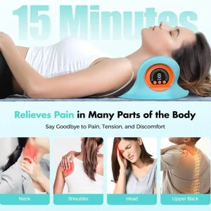 Rechargeable Portable Neck Massager Pillow3-in-1 Shiatsu Neck & Back Massager with Remote Control - Heat/Vibration/Deep Tissue - Thumbnail Image 3