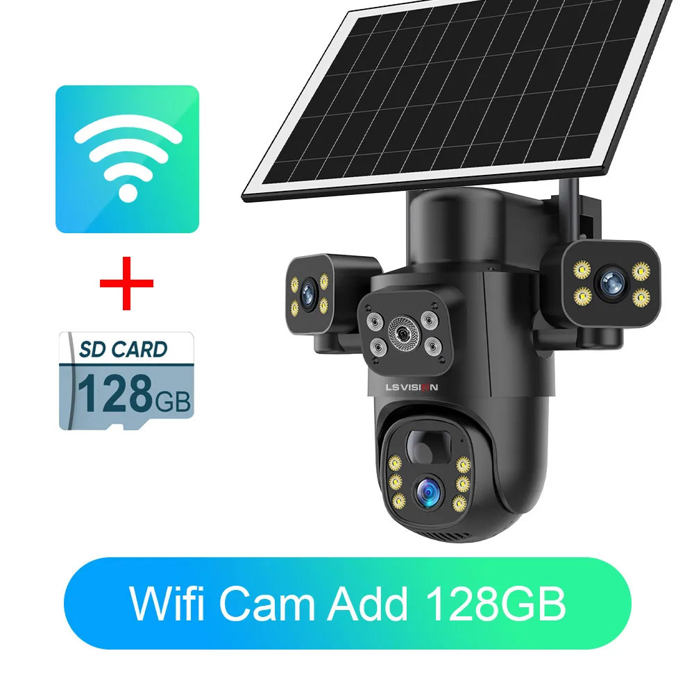 Solar Camera 3Lenses Outdoor Night Vision Security - Image 21