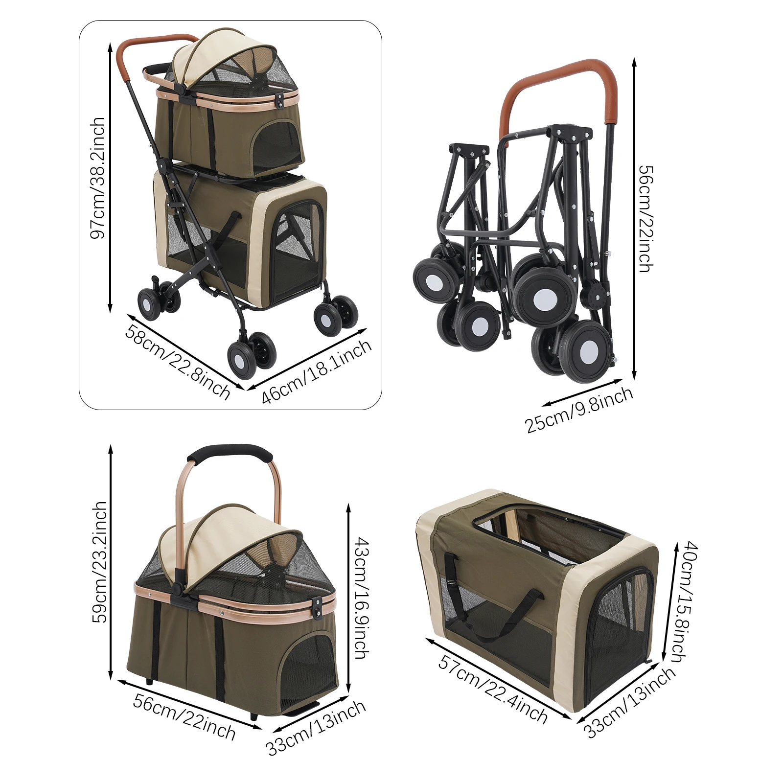 Foldable Pet Stroller for Small/Medium Pets - Image 2