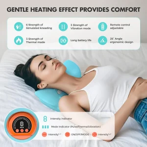 Rechargeable Portable Neck Massager Pillow3-in-1 Shiatsu Neck & Back Massager with Remote Control - Heat/Vibration/Deep Tissue - Thumbnail Image 2