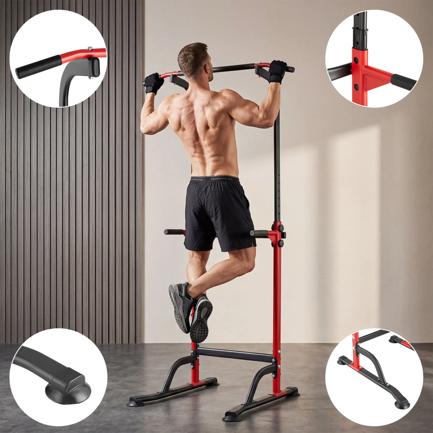 Power Tower Pull Up Dip Station Heavy Duty Steel Frame, Multi-Function Home Gym - Image 4