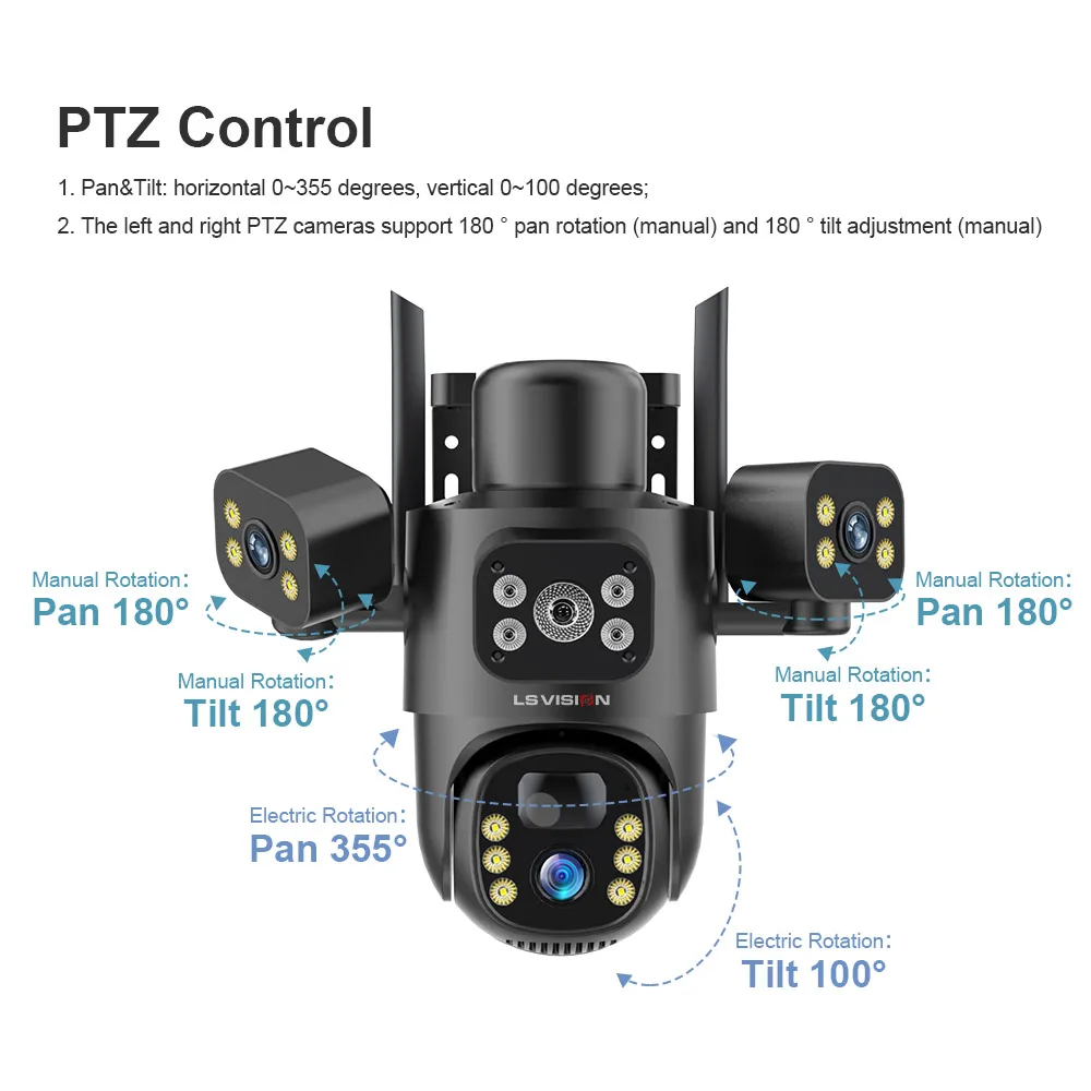 Solar Camera 3Lenses Outdoor Night Vision Security - Image 6