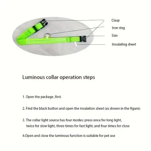 Night Glow Fluorescent Pet Dog Collar - Thumbnail Image 3