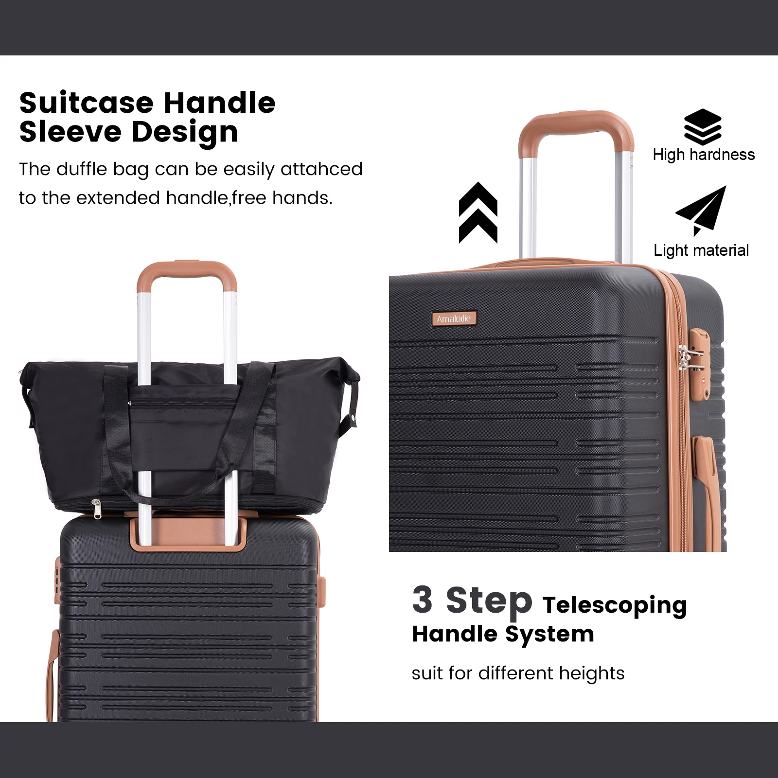 Luggage Sets 6 Piece, Suitcases with Travel Duffle Bag - Image 6