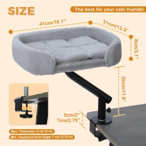 Cats Hammock for Table, Soft Cat Bed for Desk - Thumbnail Image 13