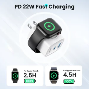 For Apple Watch Charger with 20W Fast Charging Block, - Thumbnail Image 2