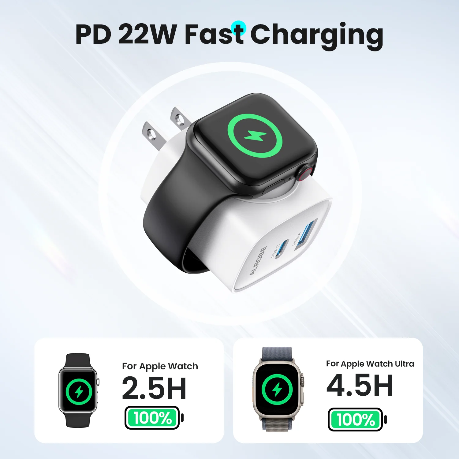 For Apple Watch Charger with 20W Fast Charging Block, - Image 2