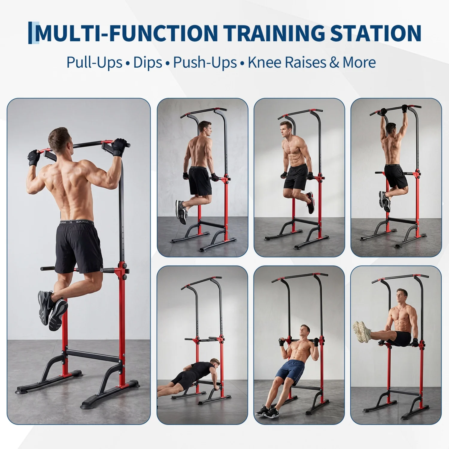 Power Tower Pull Up Dip Station Heavy Duty Steel Frame, Multi-Function Home Gym - Image 7