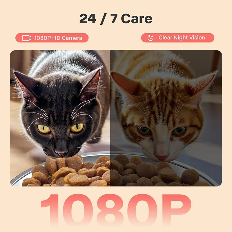 7L Smart Automatic Pet Feeder with HD Camera Double Bowls - Image 4