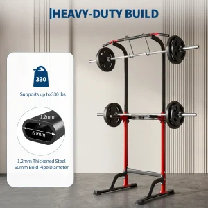 Power Tower Pull Up Dip Station Heavy Duty Steel Frame, Multi-Function Home Gym - Thumbnail Image 6