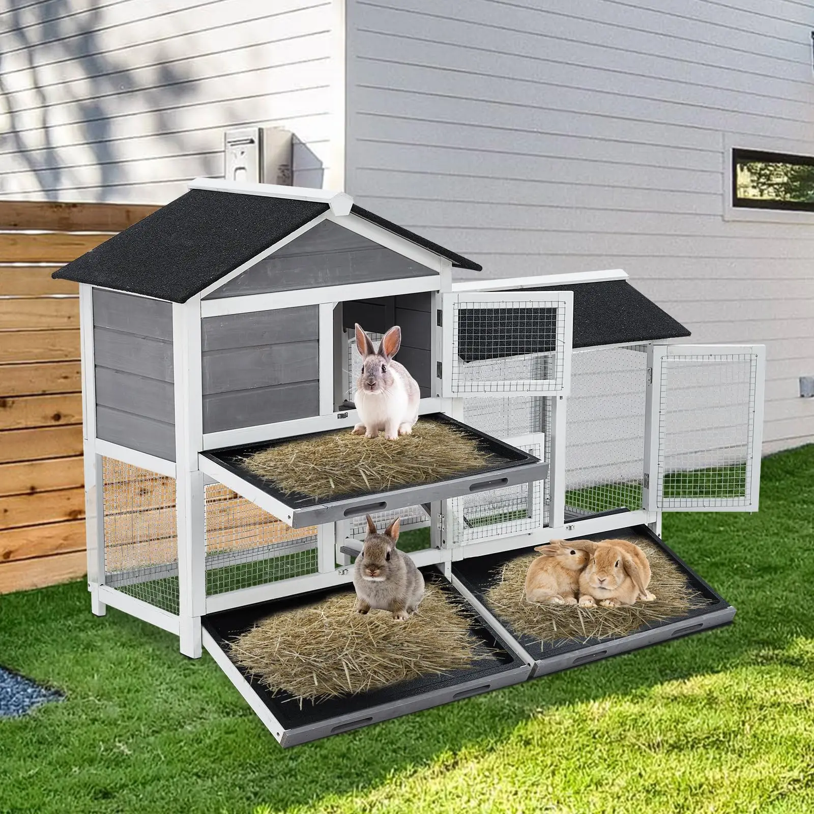 63in Bunny House Outdoor Coop - Image 2