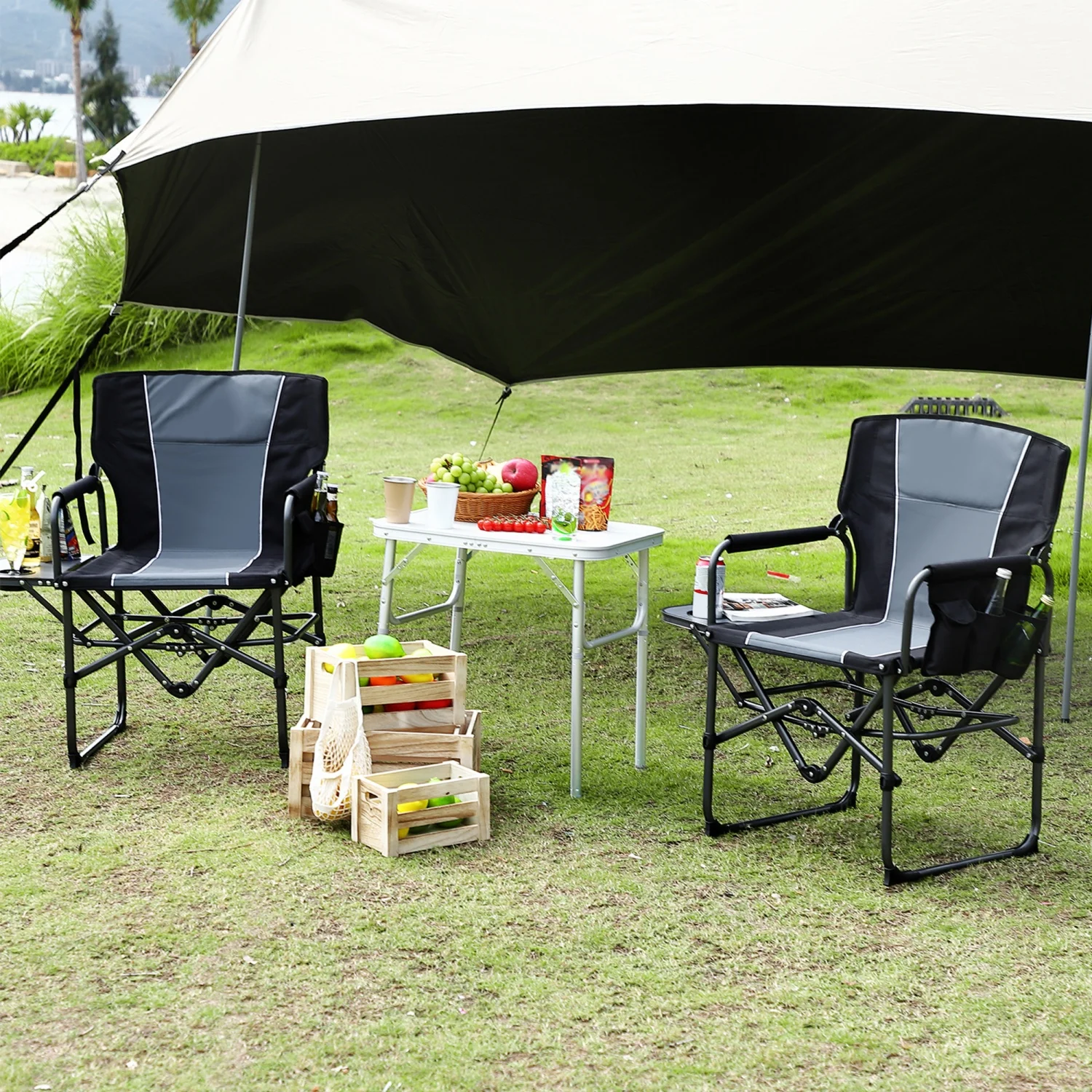 1 Pack / 2 Pack Oversized Heavy Duty Folding Directors Chair - Image 14