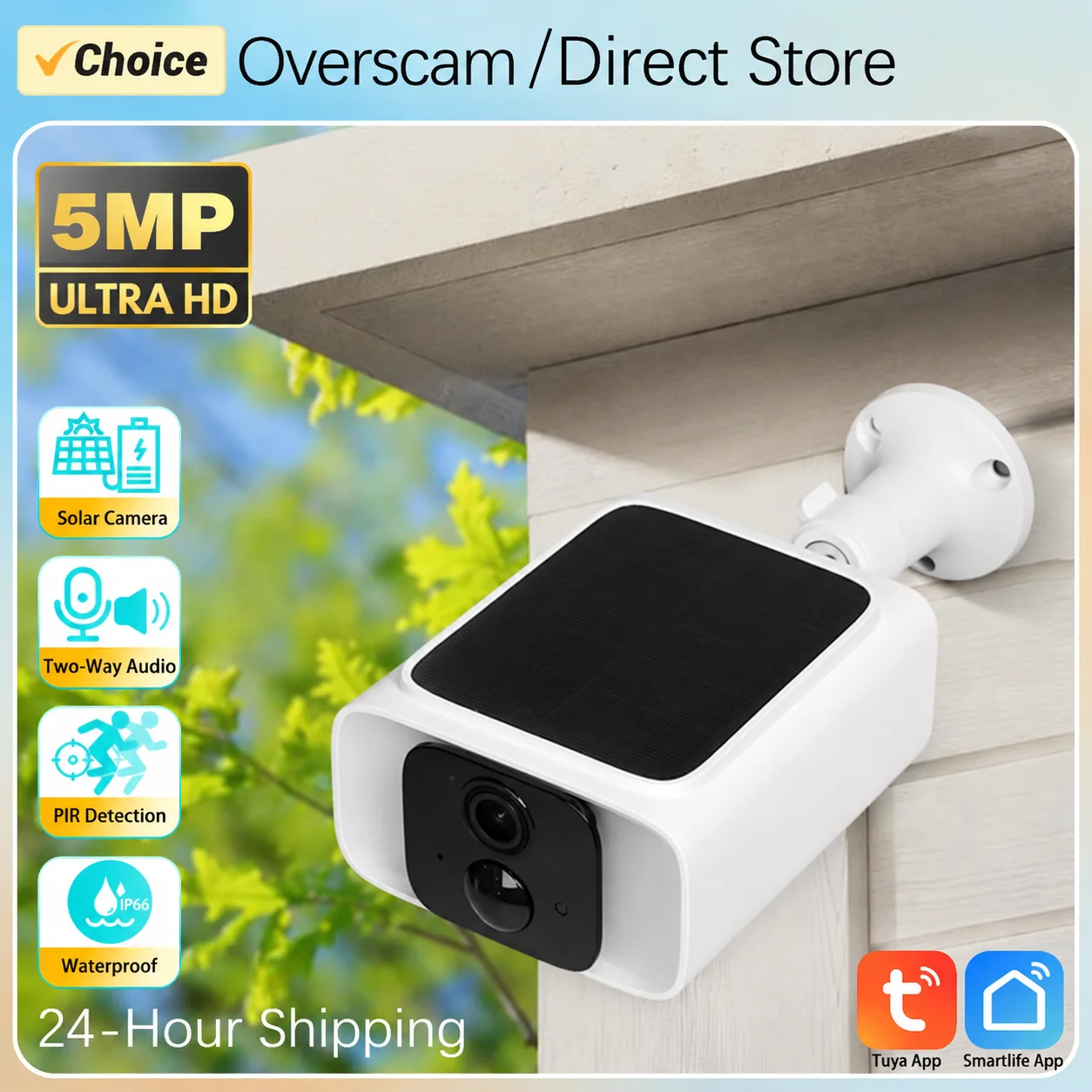 Outdoor Solar Battery Camera Wireless Motion Detection Light Color Night Vision Two-Way Audio Camera - Image 1