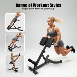 Back Extension Steel Frame Home Gym Fitness Equipment for Full Body Muscle Training - Thumbnail Image 4
