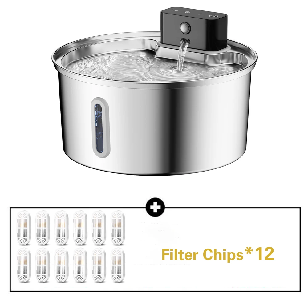 Wireless Stainless Steel Pet Water Fountain, 3.2L Automatic - Image 11