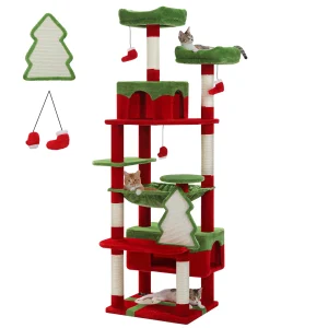Large Cat Tree and Tower for Indoor Cats With Sisal-Covered Scratching Posts Spacious Hammock Padded Perches and Condos Cat Toys - Thumbnail Image 8