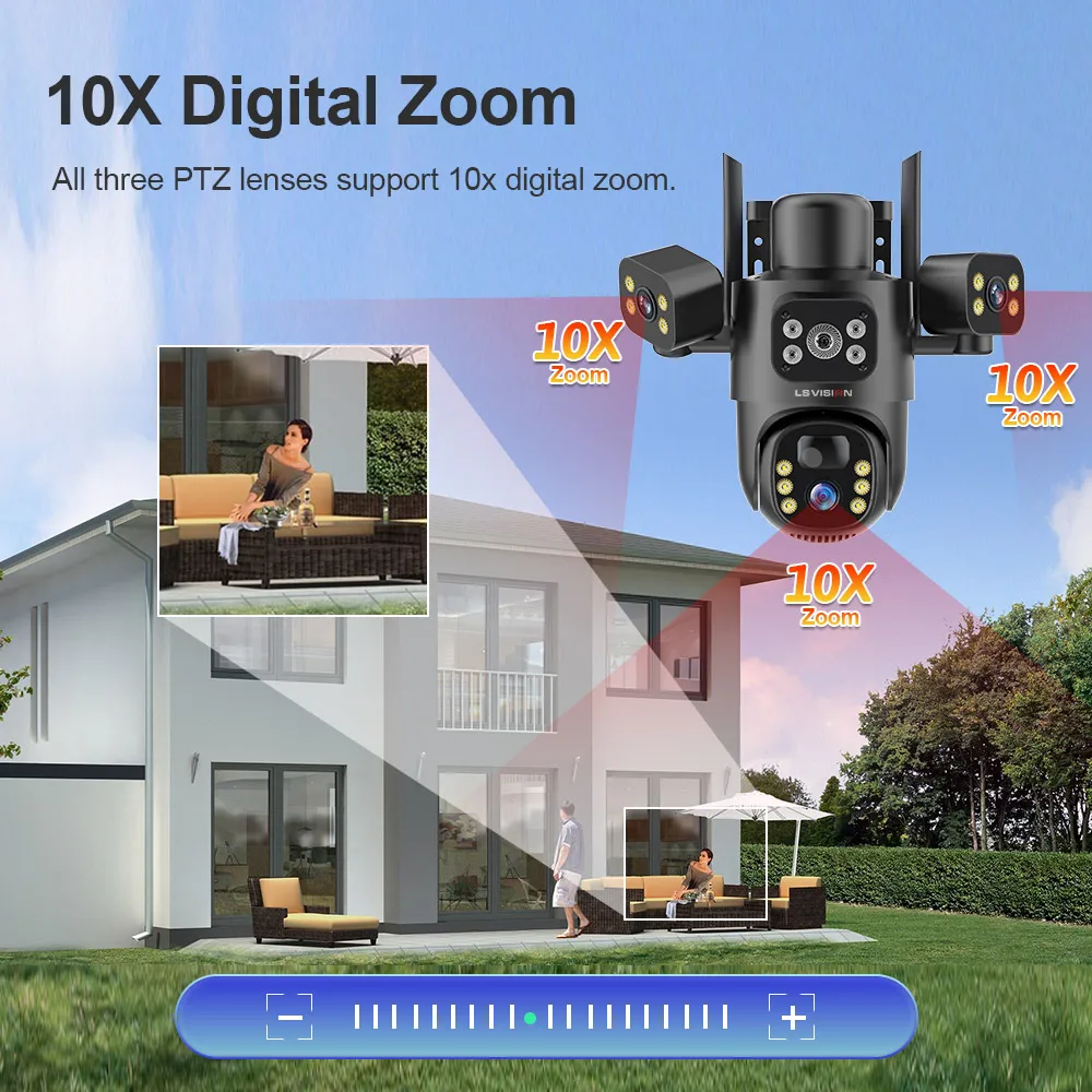 Solar Camera 3Lenses Outdoor Night Vision Security - Image 3