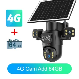 Solar Camera 3Lenses Outdoor Night Vision Security - Thumbnail Image 23