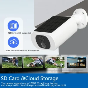 Outdoor Solar Battery Camera Wireless Motion Detection Light Color Night Vision Two-Way Audio Camera - Thumbnail Image 6